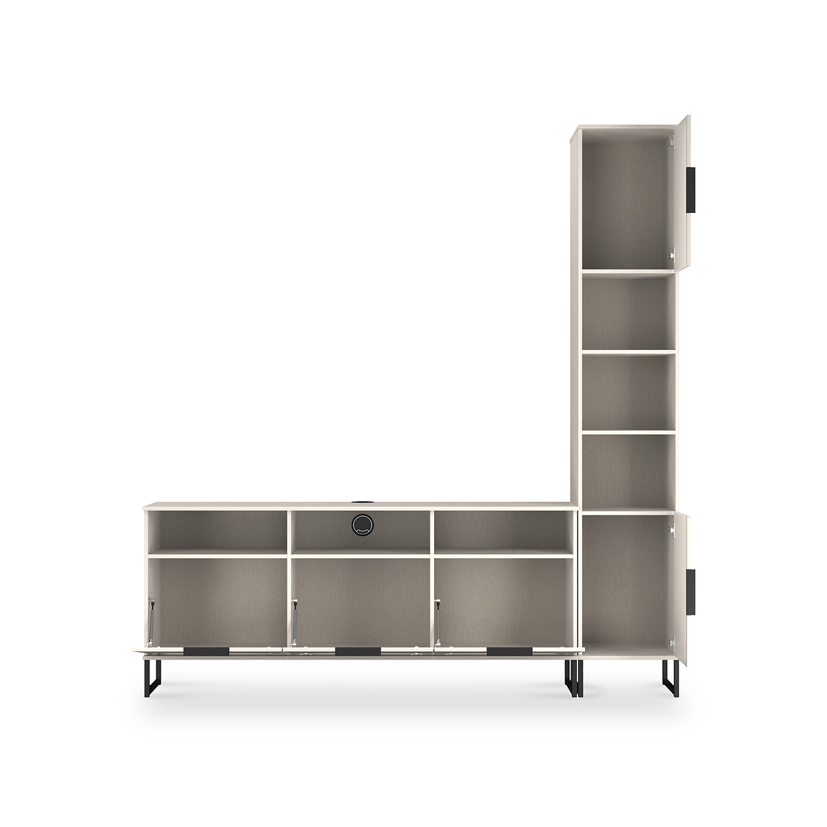 Ashbourne Multi Media TV Wall Unit RH Cashmere Matt from Roseland Furniture