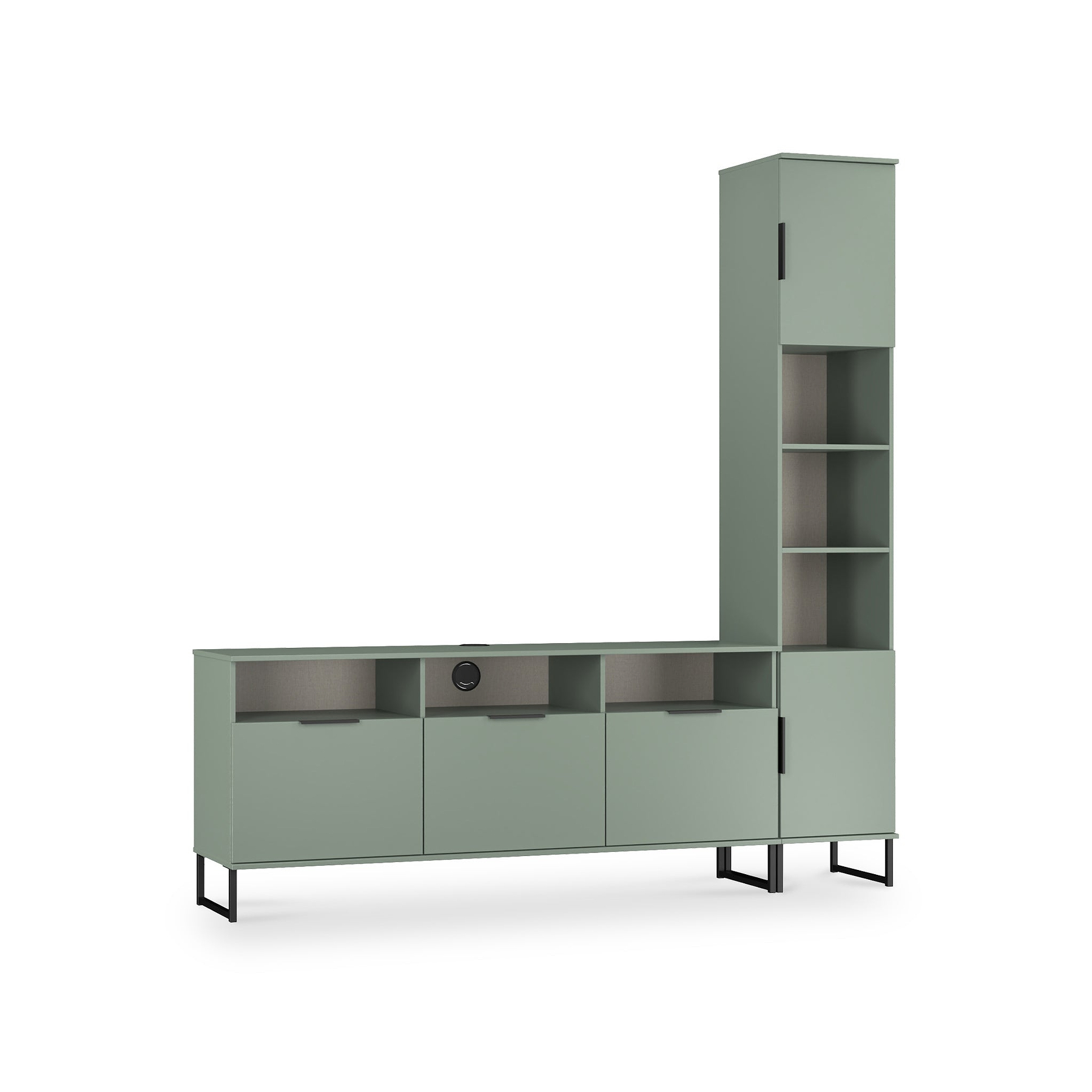Ashbourne Multi Media TV Wall Unit RH Reed Green from Roseland Furniture