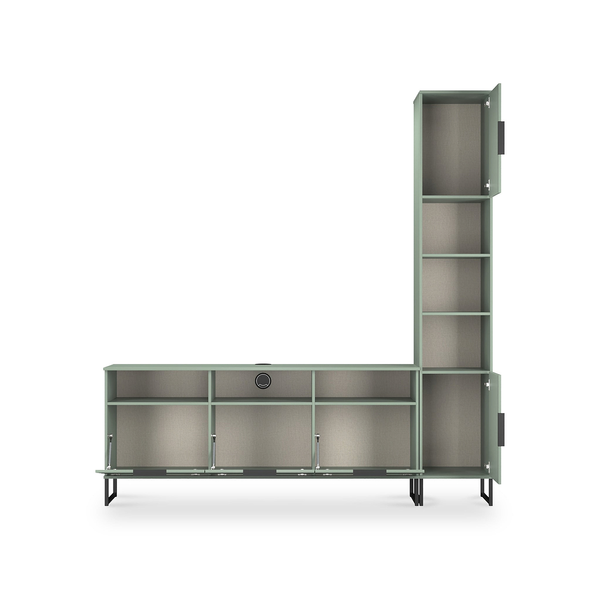 Ashbourne Multi Media TV Wall Unit RH Reed Green from Roseland Furniture