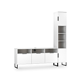 Ashbourne Multi Media TV Wall Unit RH White Matt from Roseland Furniture