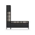 Ashbourne Multi Media TV Wall Unit LH Black Ash from Roseland Furniture