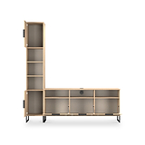 Ashbourne Multi Media TV Wall Unit LH Oak from Roseland Furniture