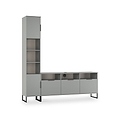 Ashbourne Multi Media TV Wall Unit LH Dusk Grey from Roseland Furniture