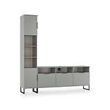 Ashbourne Multi Media TV Wall Unit LH Dusk Grey from Roseland Furniture