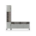 Ashbourne Multi Media TV Wall Unit LH Dusk Grey from Roseland Furniture