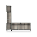 Ashbourne Multi Media TV Wall Unit LH Dusk Grey from Roseland Furniture