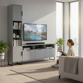 Ashbourne Multi Media TV Wall Unit LH Dusk Grey from Roseland Furniture