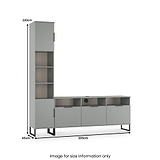 Ashbourne Multi Media TV Wall Unit LH Dusk Grey from Roseland Furniture