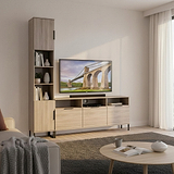 Ashbourne Multi Media TV Wall Unit LH Grey Oak from Roseland Furniture