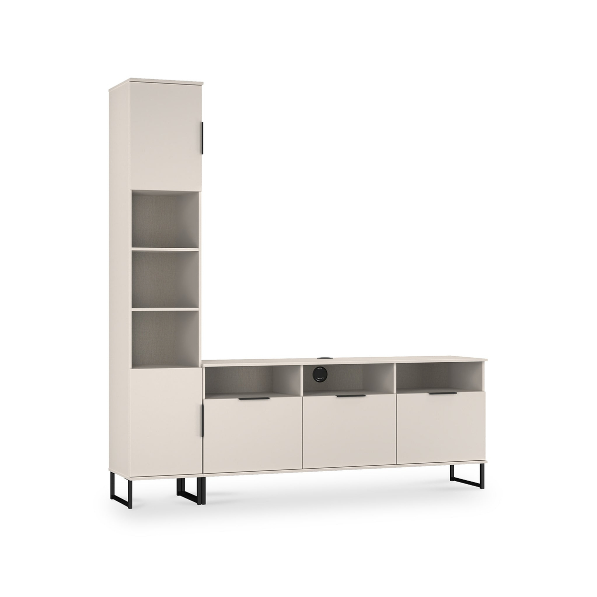 Ashbourne Multi Media TV Wall Unit LH Cashmere Matt from Roseland Furniture
