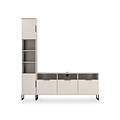 Ashbourne Multi Media TV Wall Unit LH Cashmere Matt from Roseland Furniture