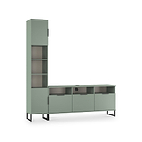 Ashbourne Multi Media TV Wall Unit LH Reed Green from Roseland Furniture
