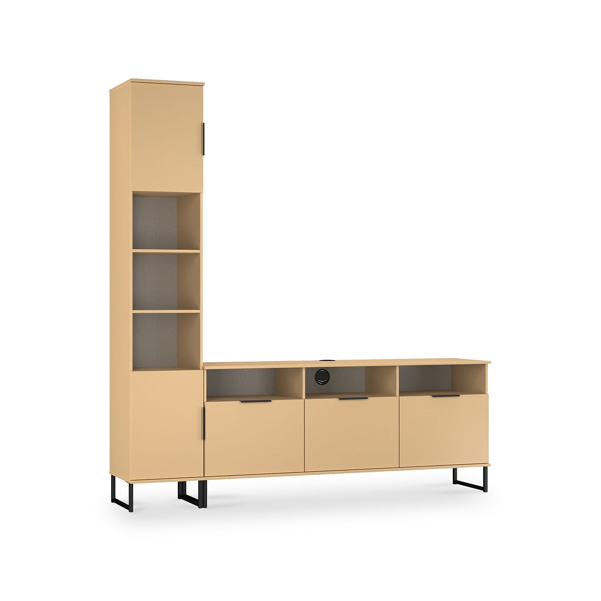 Ashbourne Multi Media TV Wall Unit LH Yellow Matt from Roseland Furniture