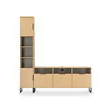 Ashbourne Multi Media TV Wall Unit LH Yellow Matt from Roseland Furniture