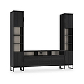 Ashbourne Multi Media Wall Unit Black Ash from Roseland Furniture
