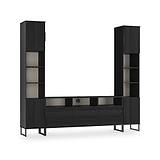 Ashbourne Multi Media Wall Unit Black Ash from Roseland Furniture