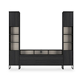 Ashbourne Multi Media Wall Unit Black Ash from Roseland Furniture