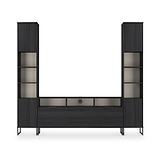 Ashbourne Multi Media Wall Unit Black Ash from Roseland Furniture
