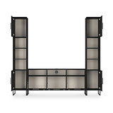 Ashbourne Multi Media Wall Unit Black Ash from Roseland Furniture