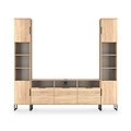 Ashbourne Multi Media Wall Unit Oak from Roseland Furniture