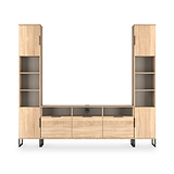 Ashbourne Multi Media Wall Unit Oak from Roseland Furniture