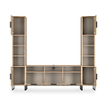 Ashbourne Multi Media Wall Unit Oak from Roseland Furniture