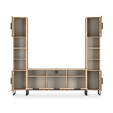 Ashbourne Multi Media Wall Unit Oak from Roseland Furniture