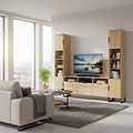 Ashbourne Multi Media Wall Unit Oak from Roseland Furniture