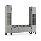 Ashbourne Multi Media Wall Unit Dusk Grey from Roseland Furniture