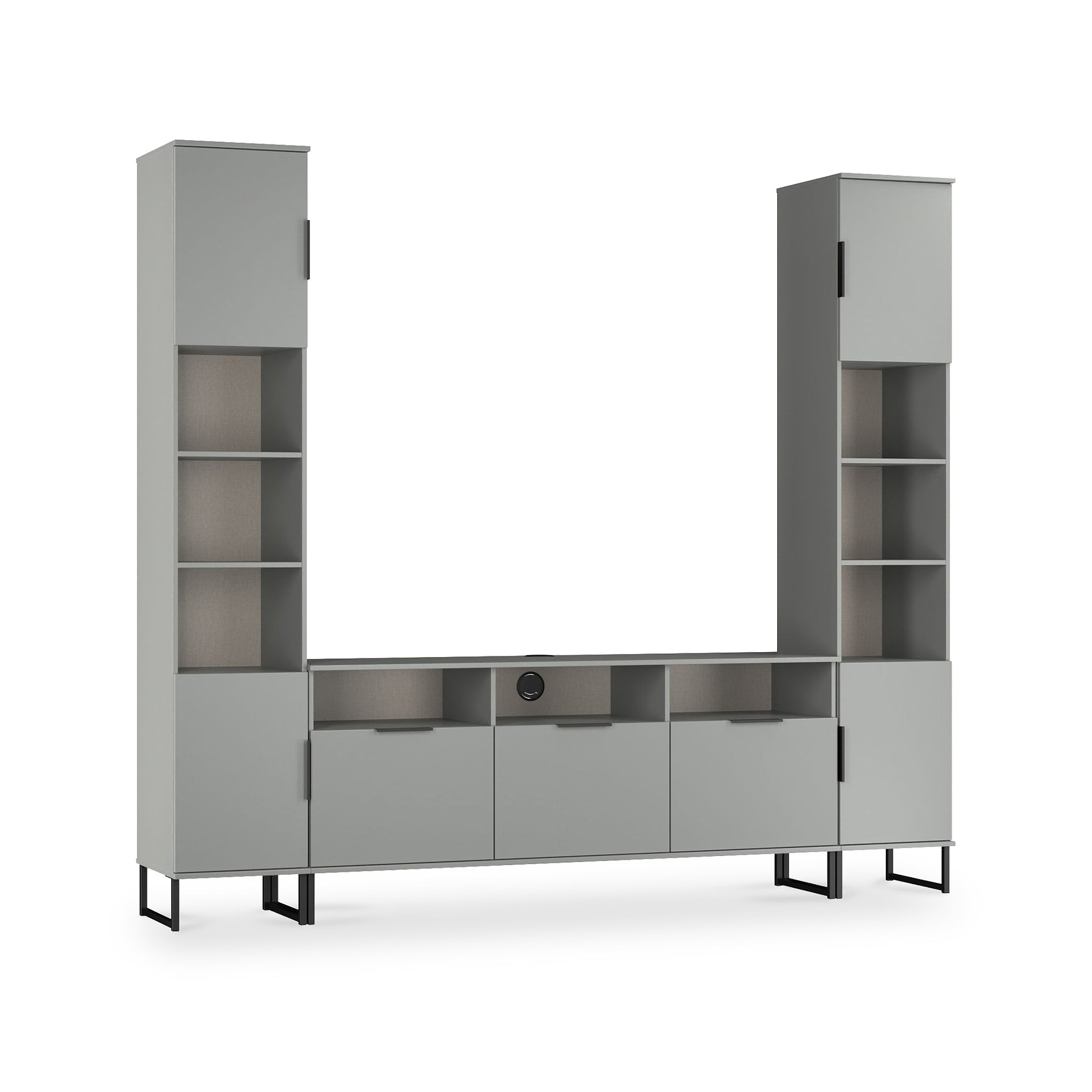 Ashbourne Multi Media Wall Unit Dusk Grey from Roseland Furniture