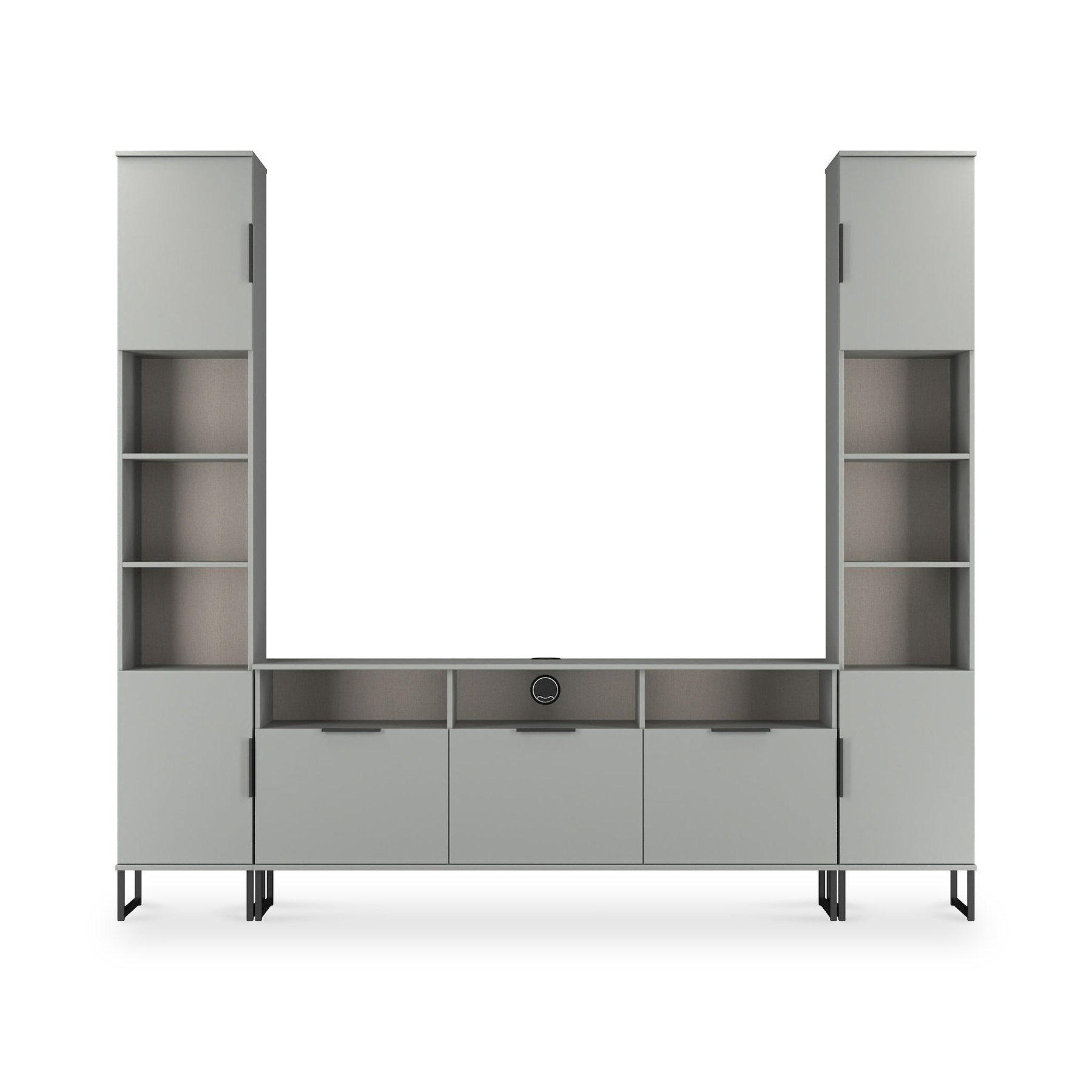 Ashbourne Multi Media Wall Unit Dusk Grey from Roseland Furniture