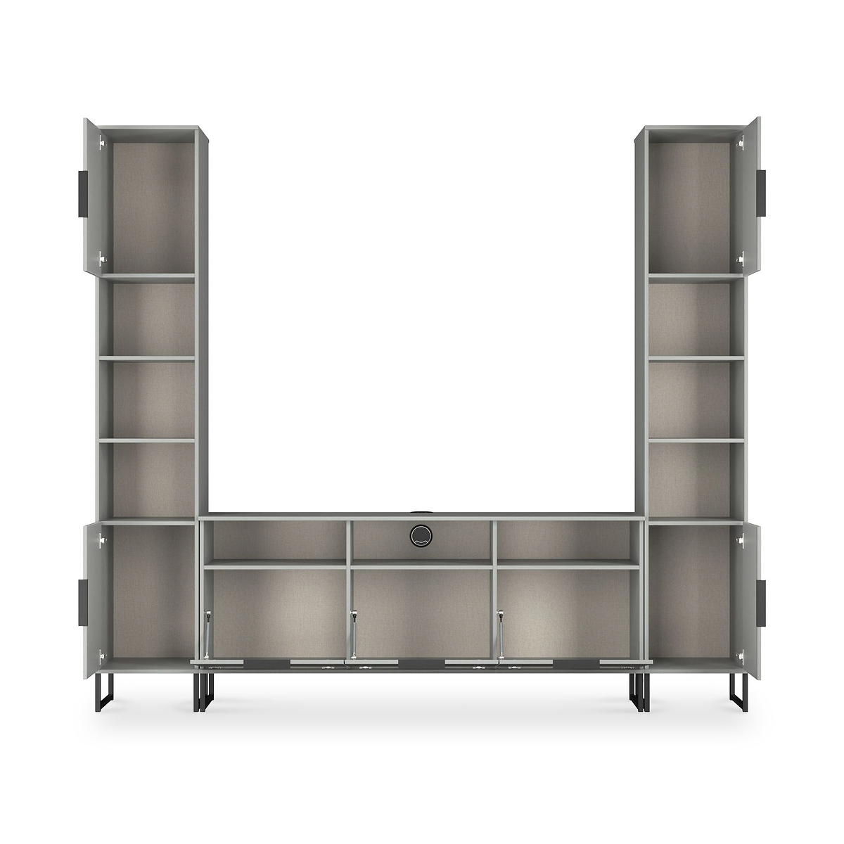 Ashbourne Multi Media Wall Unit Dusk Grey from Roseland Furniture