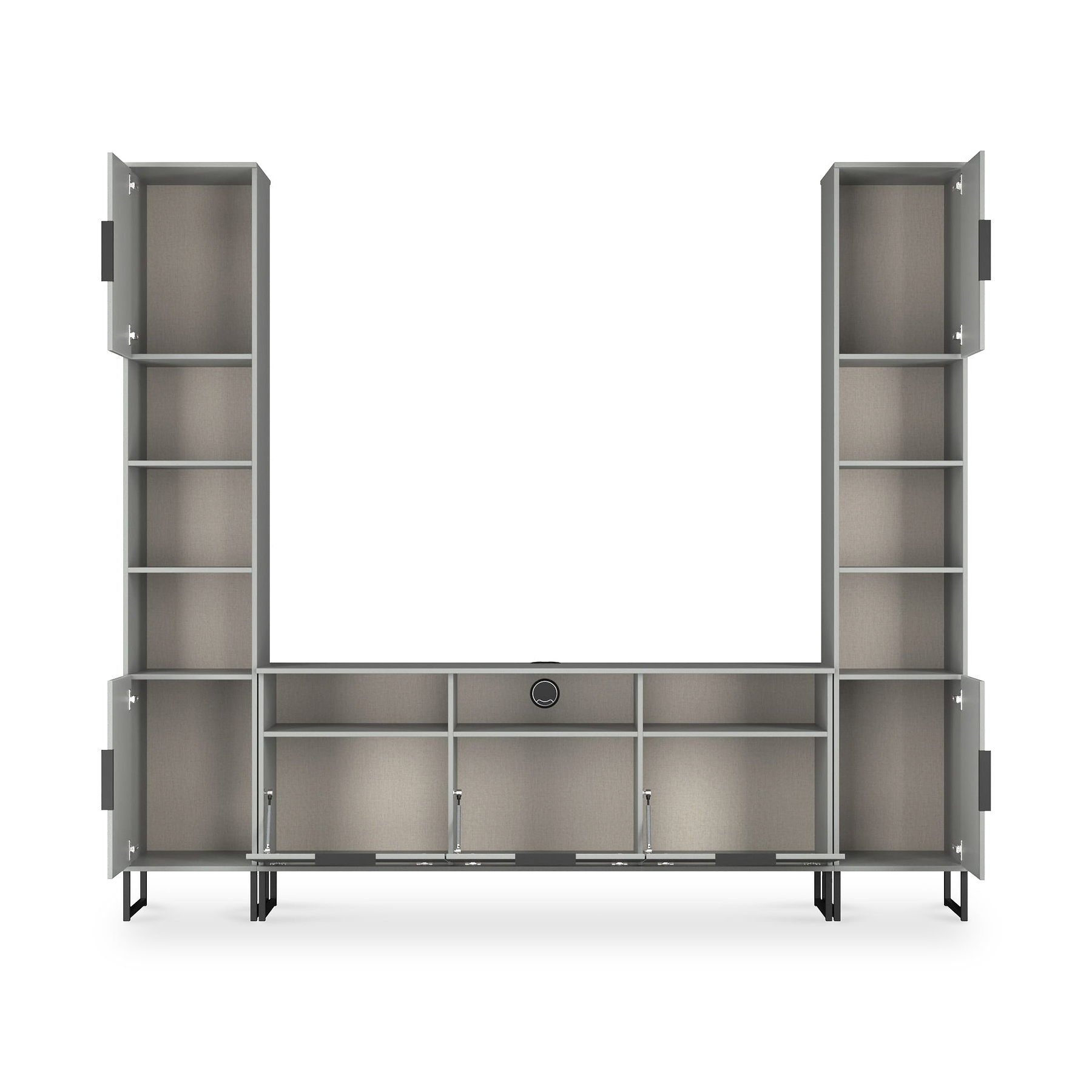 Ashbourne Multi Media Wall Unit Dusk Grey from Roseland Furniture