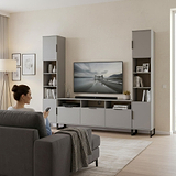 Ashbourne Multi Media Wall Unit Dusk Grey from Roseland Furniture