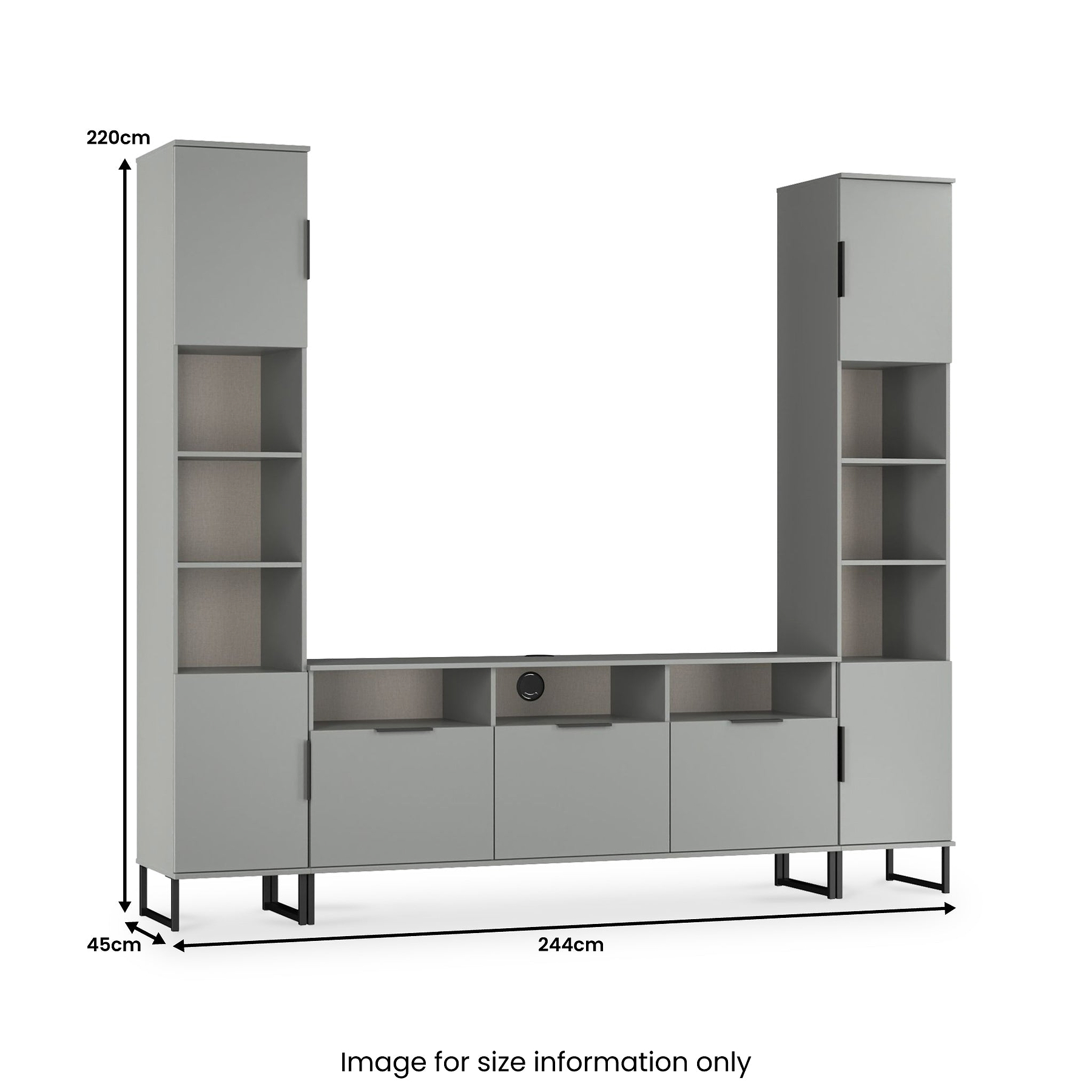 Ashbourne Multi Media Wall Unit Dusk Grey from Roseland Furniture