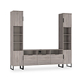 Ashbourne Multi Media Wall Unit Grey Oak from Roseland Furniture