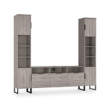Ashbourne Multi Media Wall Unit Grey Oak from Roseland Furniture