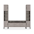 Ashbourne Multi Media Wall Unit Grey Oak from Roseland Furniture