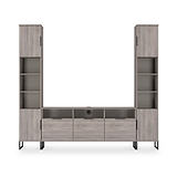 Ashbourne Multi Media Wall Unit Grey Oak from Roseland Furniture