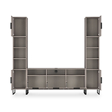 Ashbourne Multi Media Wall Unit Grey Oak from Roseland Furniture