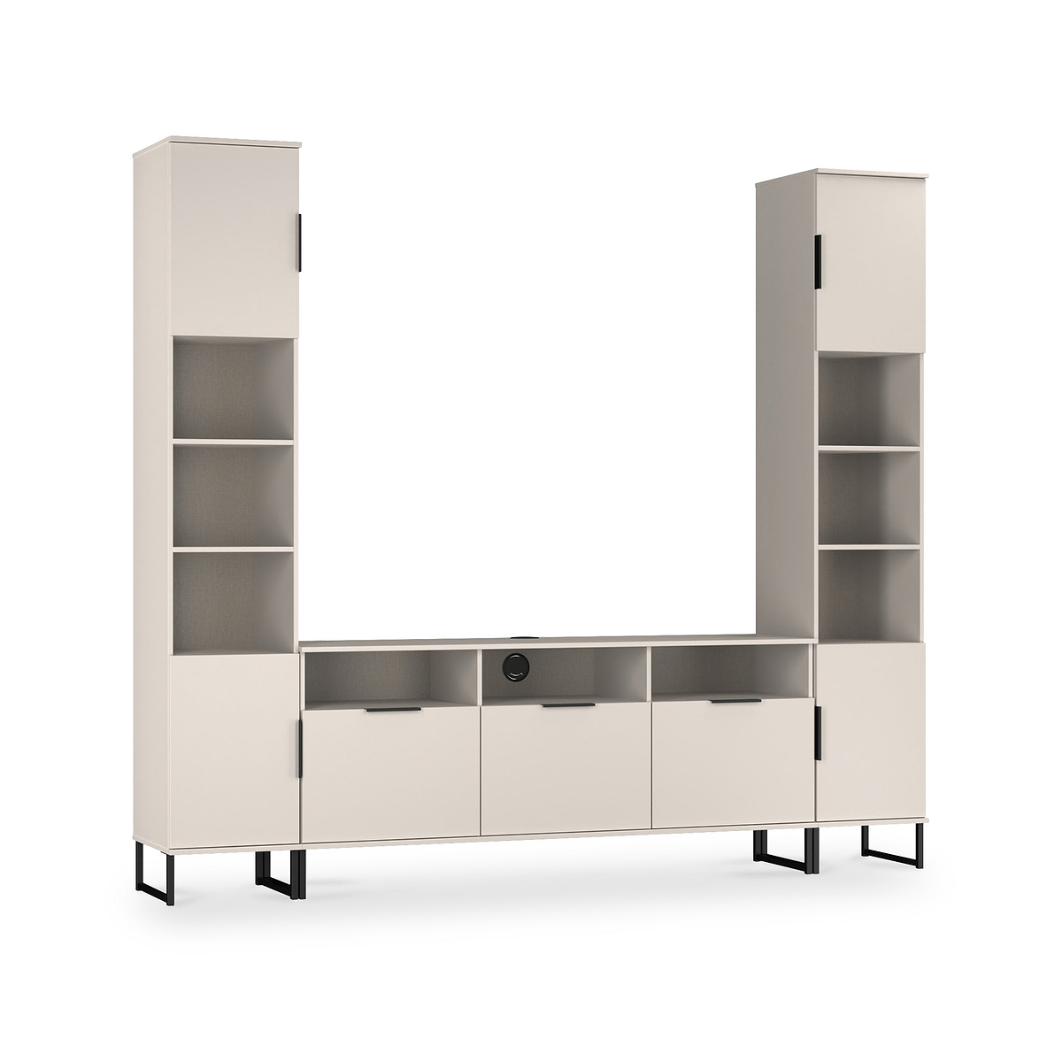 Ashbourne Multi Media Wall Unit Cashmere Matt from Roseland Furniture
