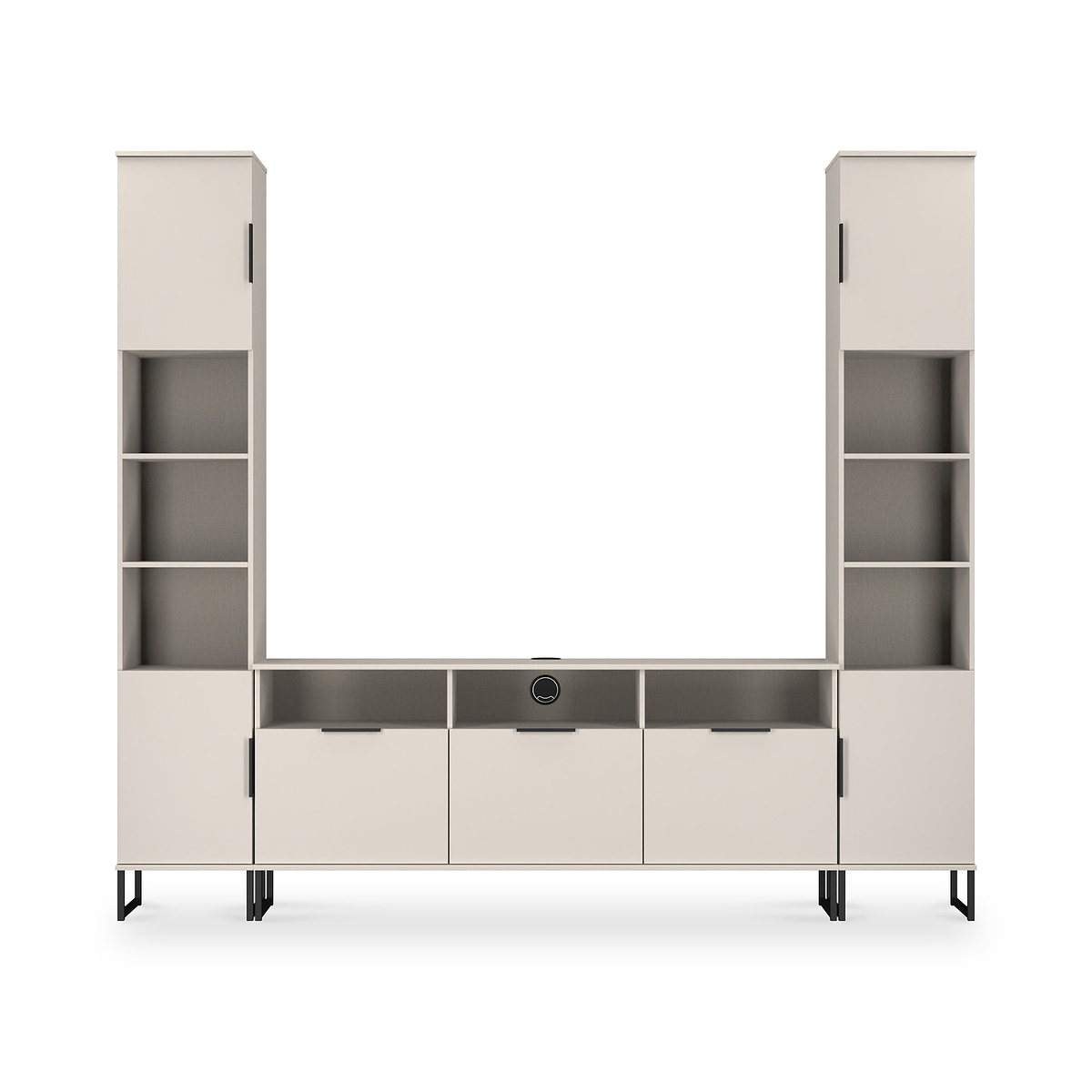 Ashbourne Multi Media Wall Unit Cashmere Matt from Roseland Furniture