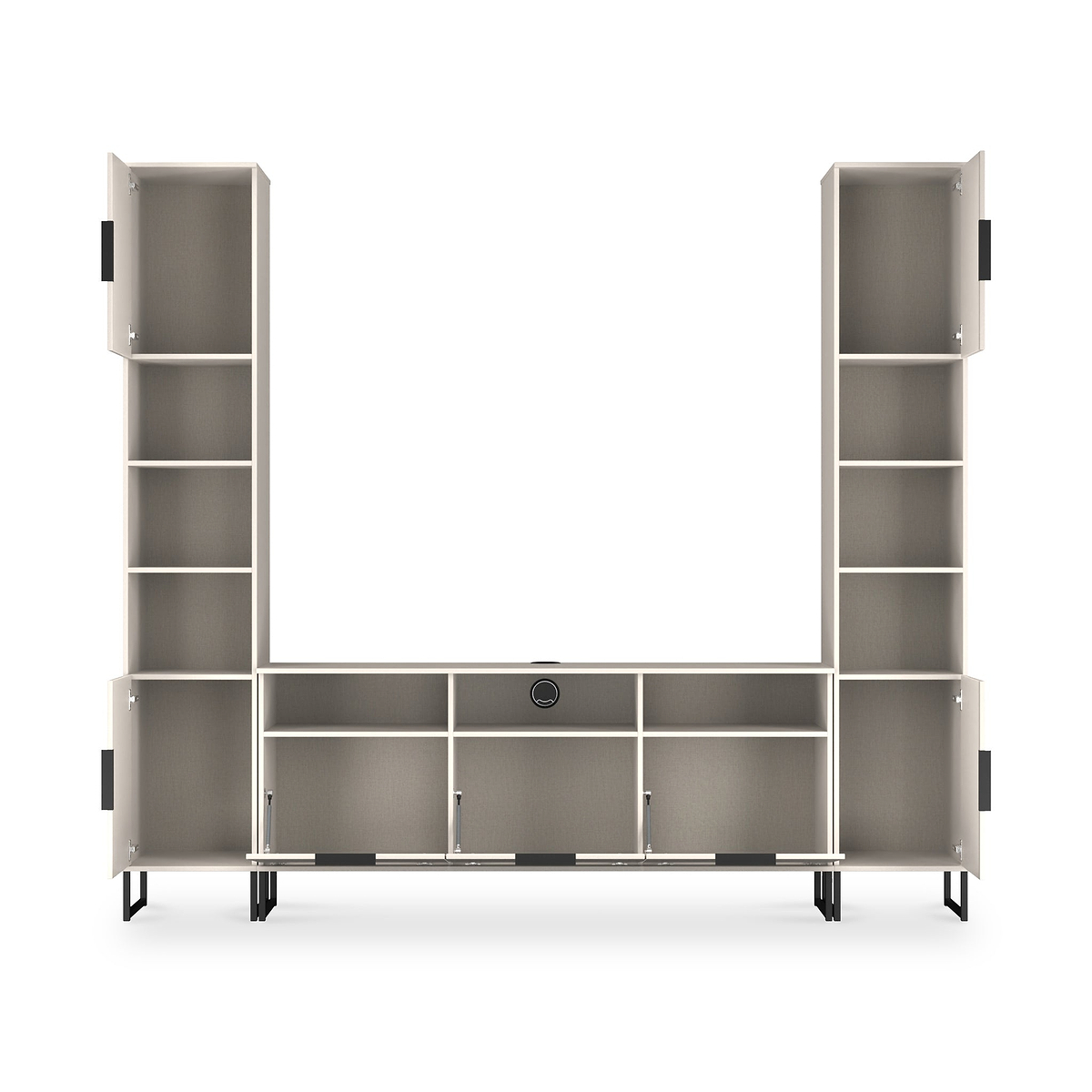 Ashbourne Multi Media Wall Unit Cashmere Matt from Roseland Furniture