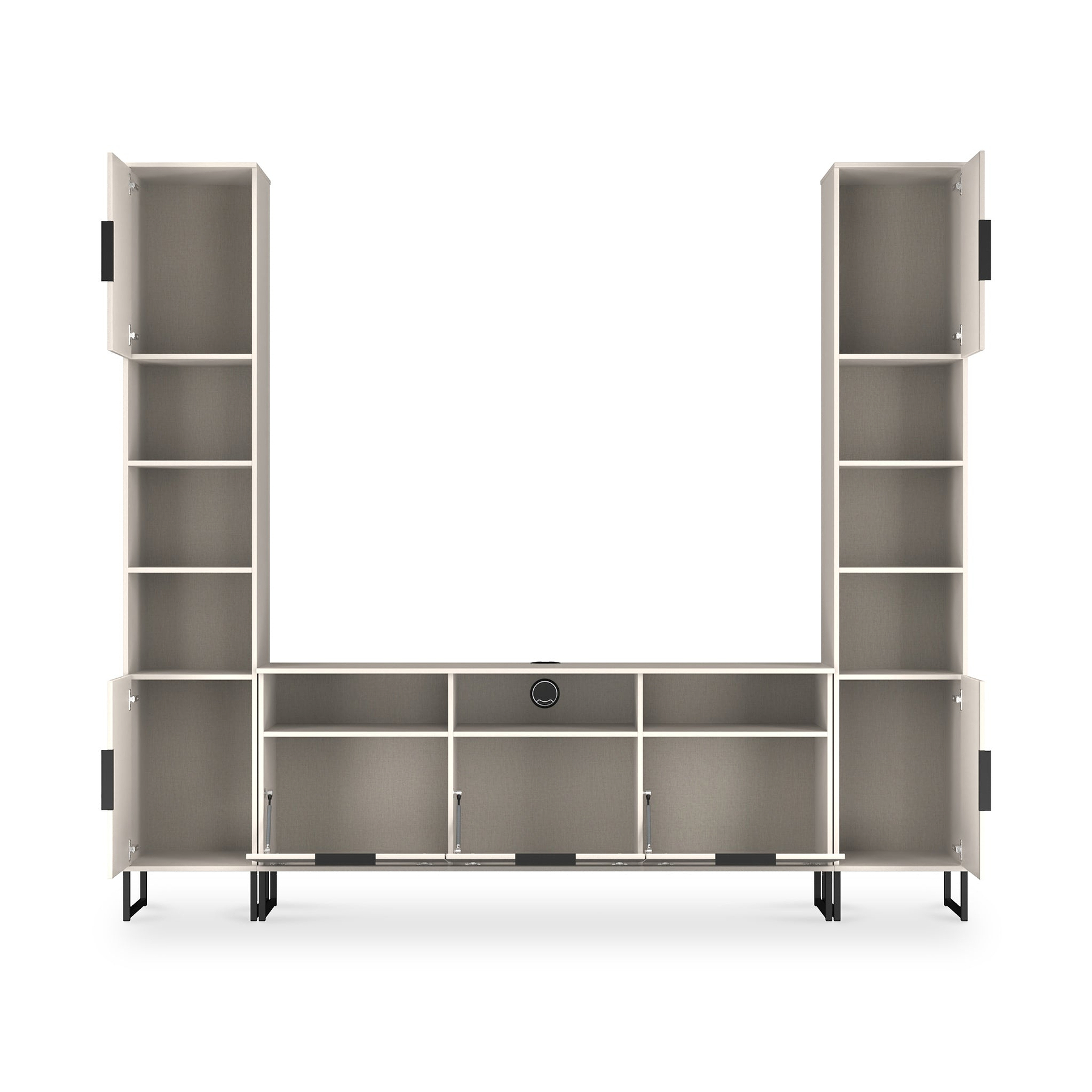 Ashbourne Multi Media Wall Unit Cashmere Matt from Roseland Furniture
