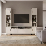 Ashbourne Multi Media Wall Unit Cashmere Matt from Roseland Furniture