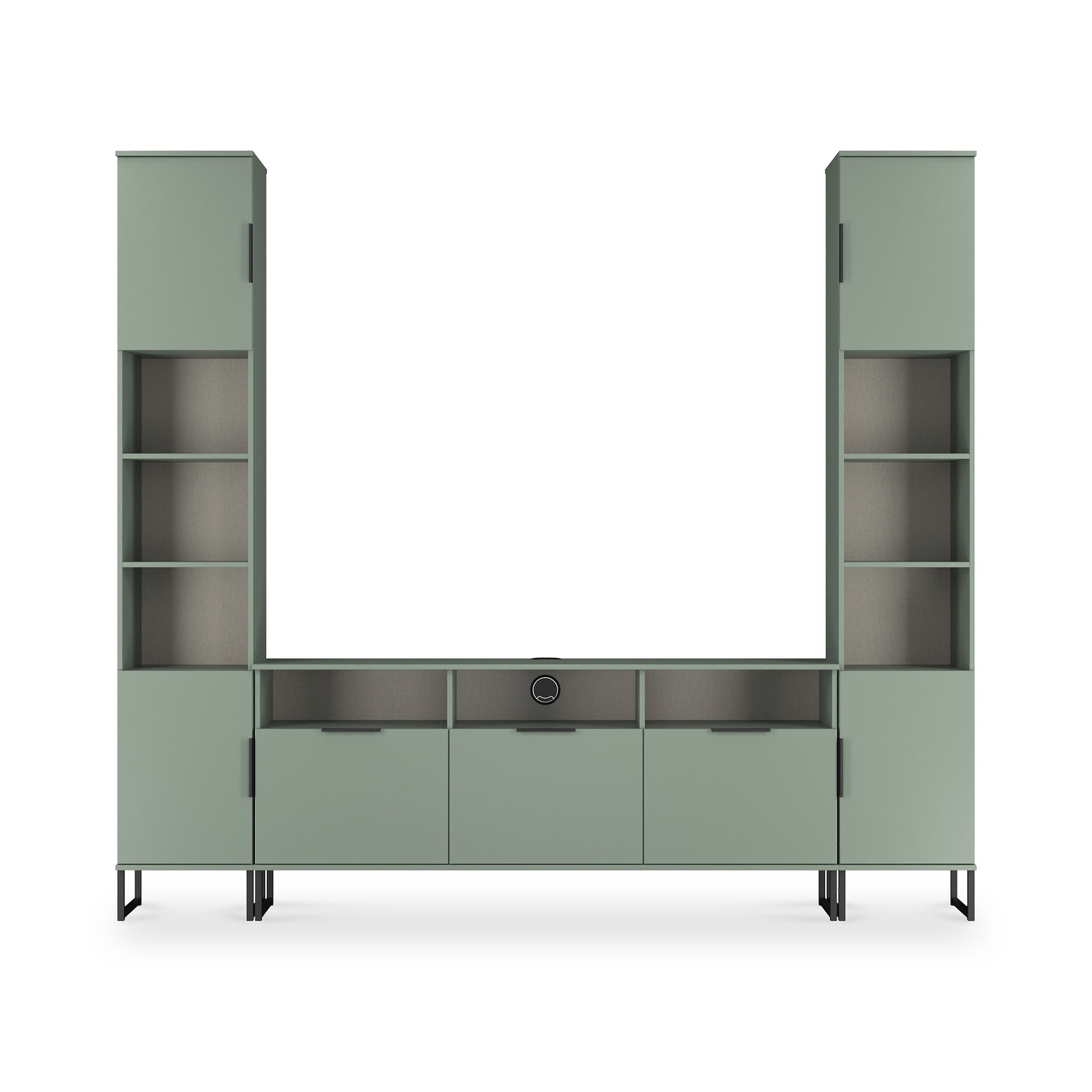Ashbourne Multi Media Wall Unit Reed Green from Roseland Furniture