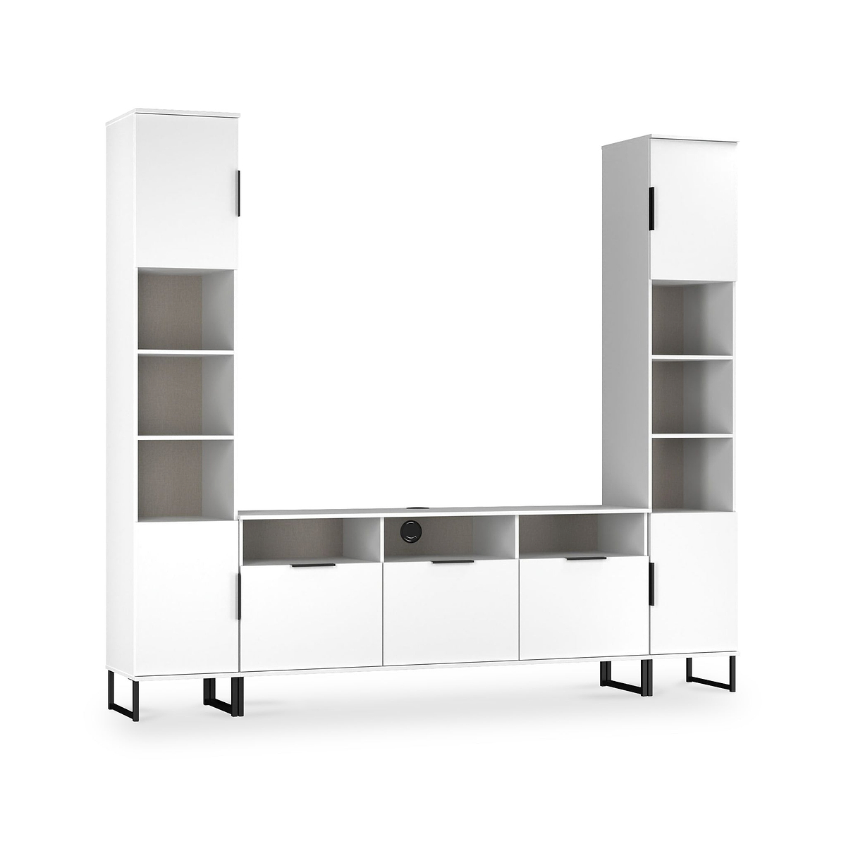 Ashbourne Multi Media Wall Unit White Matt from Roseland Furniture