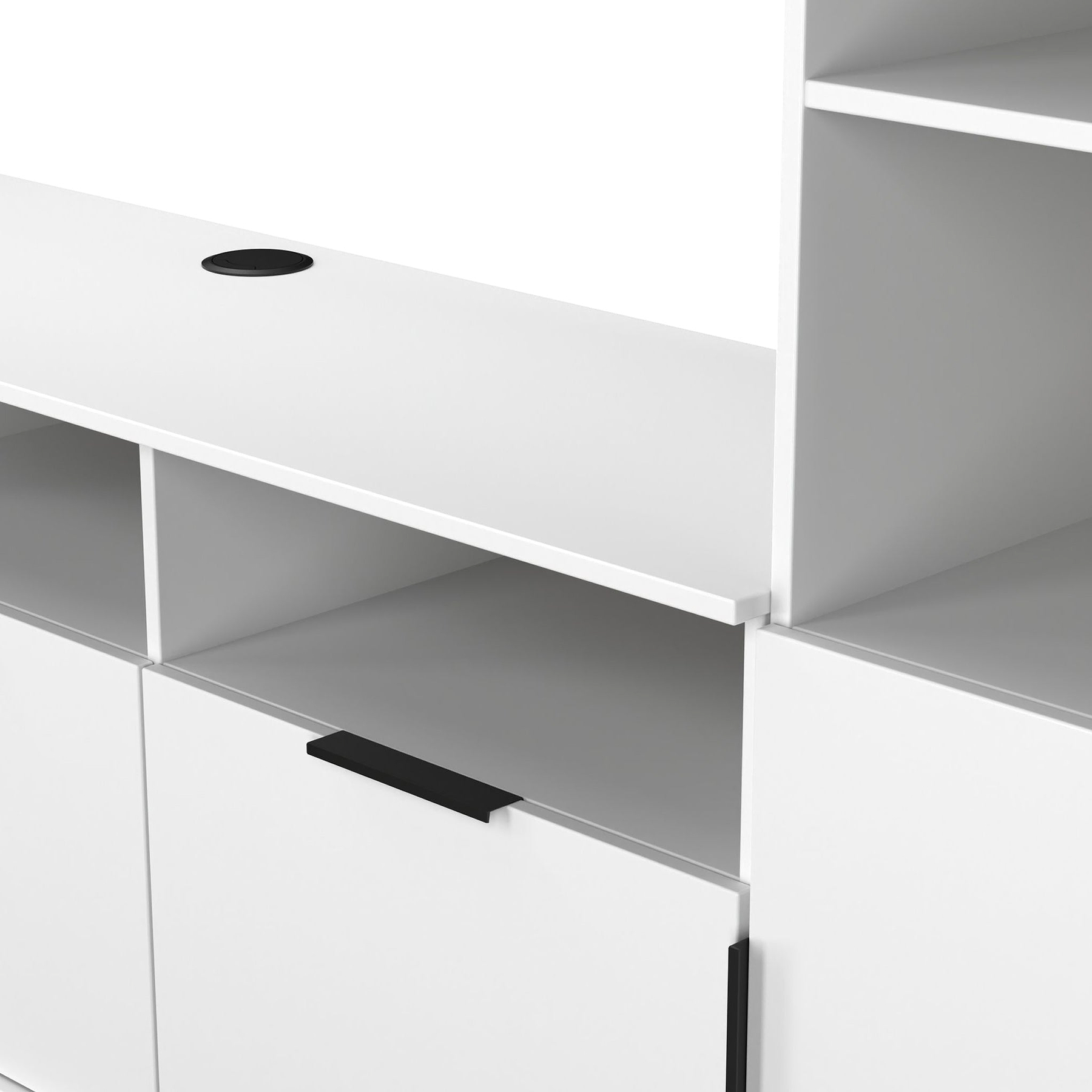 Ashbourne Multi Media Wall Unit White Matt from Roseland Furniture