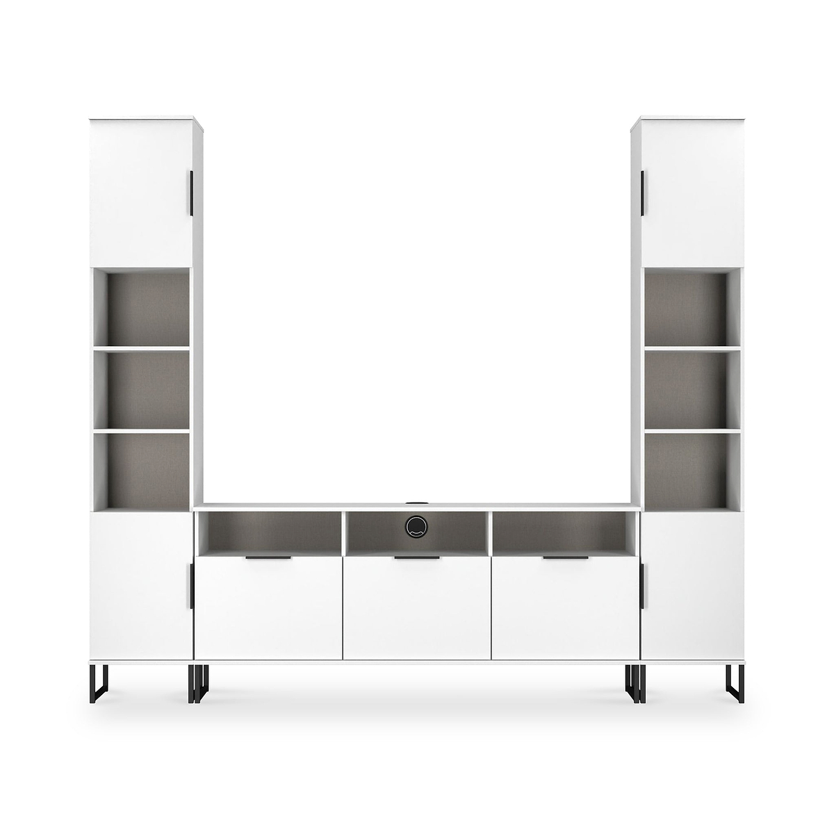 Ashbourne Multi Media Wall Unit White Matt from Roseland Furniture