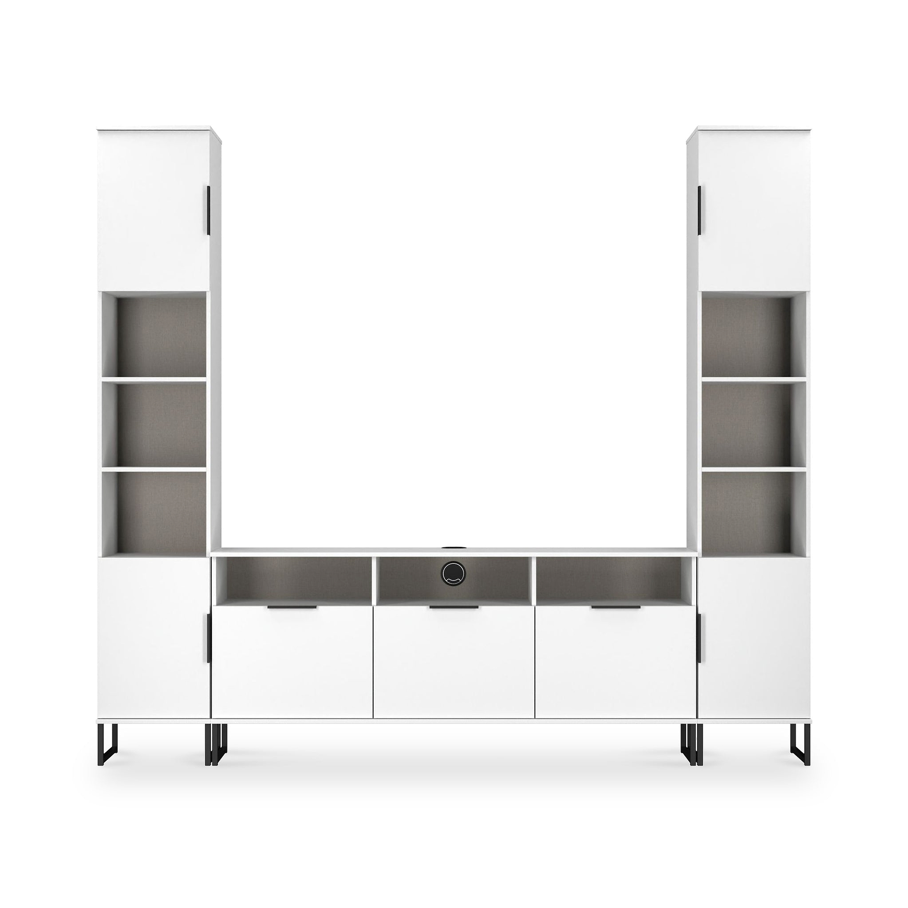 Ashbourne Multi Media Wall Unit White Matt from Roseland Furniture